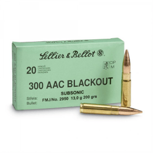 Sellier & Bellot Match Rifle Ammunition .300 AAC Blackout .308" 124 gr FMJ 2165 fps 20/Bo