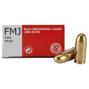 Sellier & Bellot Pistol & Revolver Ammo 9mm Browning Court .380 ACP 92 ...