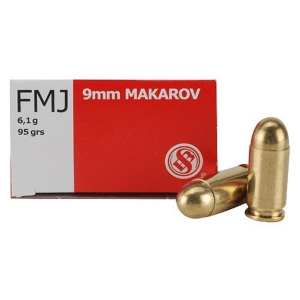 Sellier & Bellot Pistol & Revolver Ammo 9mm Makarov 95 gr FMJ 50/box