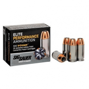 Sig Sauer Elite Performance Pistol Ammunition .380 ACP 90 gr Elite V-Crown JHP Box 20
