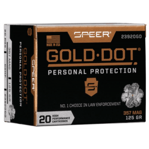 Speer Gold Dot Handgun Ammunition .357 Mag 125 gr HP 1450 fps 20/ct