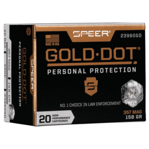 Speer Gold Dot Handgun Ammunition .357 Mag 158 gr HP 1235 fps 20/ct