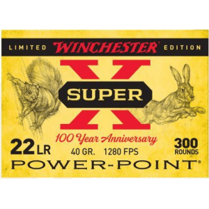 Winchester 100 Year Anniversary Super-X Ammunition .22 LR 40gr PP 1280 fps 300/ct