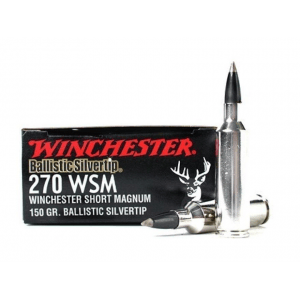 Winchester Ballistic Silvertip Rifle Ammunition .270 WSM 150 gr BST 3120 fps - 20/box
