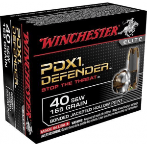 Winchester PDX1 Defender Handgun Ammunition .40 S&W 165 gr PDX1 20/box