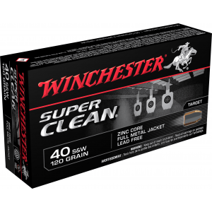 Winchester Super Clean NT Handgun Ammunition .40 S&W 120 gr JSP 1250 fps 50/ct