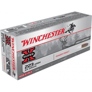 Winchester Super-X Rifle Ammunition .223 WSSM 64 gr PSP 3600 fps - 20/box