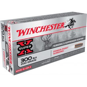 Winchester Super-X Subsonic Rifle Ammunition .300 AAC Blackout 200 gr HP 1060 fps 20/ct