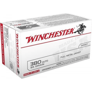 Winchester USA Handgun Ammunition .380 ACP 95 gr FMJ 100/box