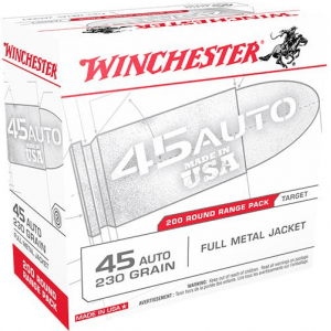 Winchester USA Handgun Ammunition .45 ACP 230 gr FMJ 200/ct