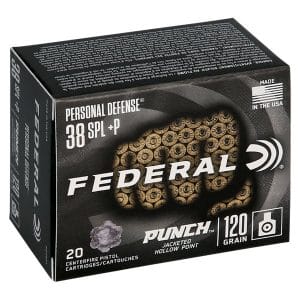 Federal Premium Punch Personal Defense Handgun Ammo - .38 Special +P - JHP - 120 Grain - 20 Rounds