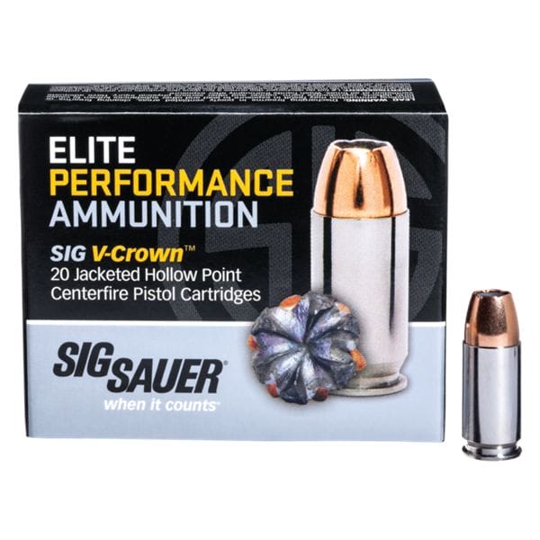 Sig Sauer Elite Performance V-Crown Handgun Ammo - .45 ACP - 230 Grain - 20 Rounds
