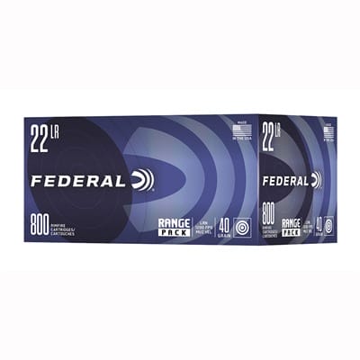 Federal Range Pack 22 Long Rifle Lead Round Nose Ammo - 22 Long Rifle 40gr Lead Round Nose 800/Box