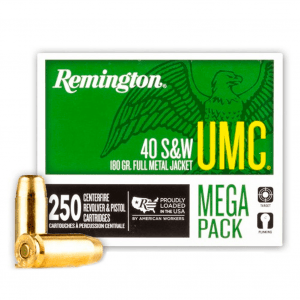 REMINGTON UMC .40 S&W 180gr FMJ 250/Box Mega Pack Handgun Ammo (23779)