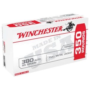 Winchester USA Handgun Ammo Bulk Pack - .380 Automatic Colt Pistol - 95 Grain