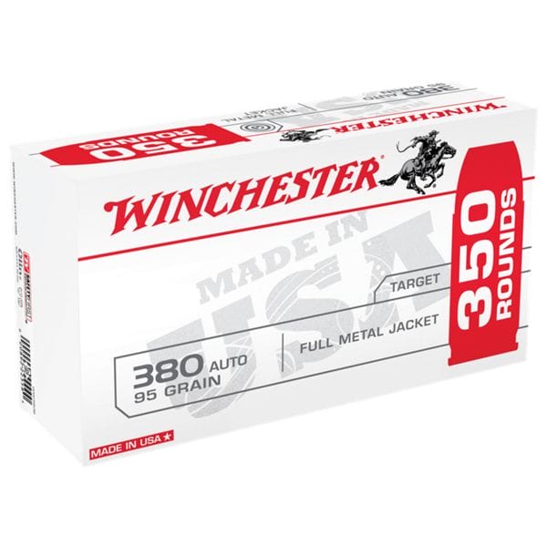 Winchester USA Handgun Ammo Bulk Pack - .380 Automatic Colt Pistol - 95 Grain
