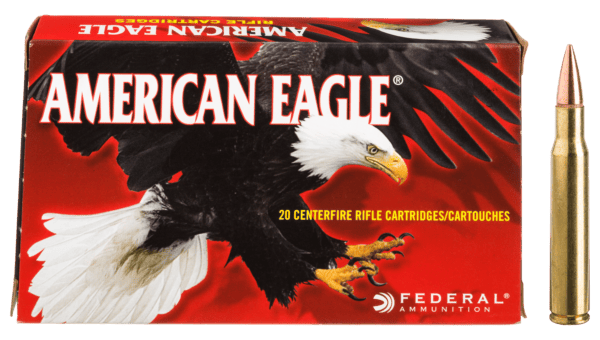 Federal American Eagle Centerfire Rifle Ammo - Full Metal Jacket Boat-Tail - 150 Grain - .308 Winchester - 20 Rounds