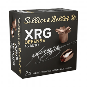 Sellier & Bellot XRG Defense Handgun Ammuntion .45 ACP 165gr HP 1148 fps 25/ct