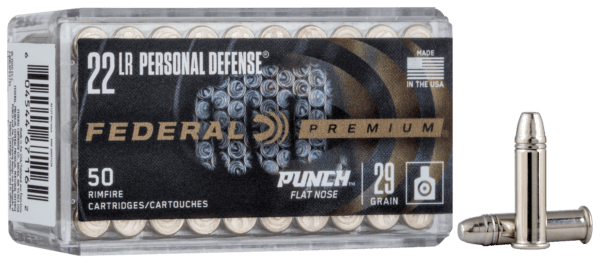 Federal Punch Flat Nose .22 LR 29 Grain Rimfire Ammo