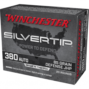 Winchester Ammunition Slivertip, 380 ACP, 85 Grain, Jacketed Hollow Point, 20 Round Box W380ST