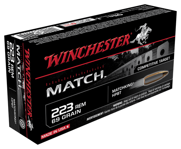 Winchester Match BTHP Centerfire Rifle Ammo - .223 Remington - 69 Grain