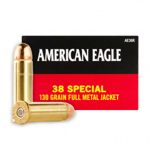 FEDERAL American Eagle 38 Special 130 Grain FMJ Ammo, 50 Round Box (AE38K)