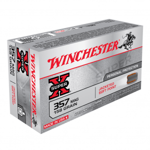 WINCHESTER Super-X 357 Mag 158Gr Jacketed Soft Point 50/500 Ammo (X3575P)