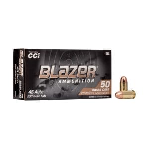 CCI Blazer Brass .45 ACP 230 Grain Handgun Ammo - 50 Rounds