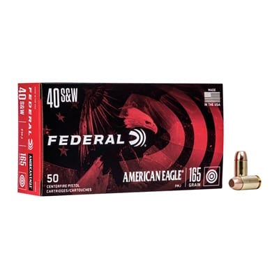 Federal American Eagle 40 S&W Ammo - 40 S&W 165gr Full Metal Jacket 50/Box