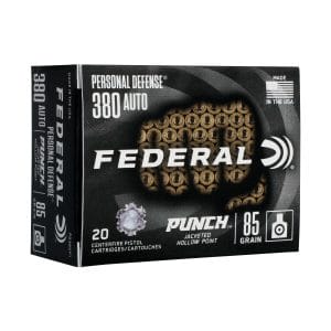 Federal Punch Personal Defense Handgun Ammo - .380 Automatic Colt Pistol - 85 Grain - JHP - 20 Rounds