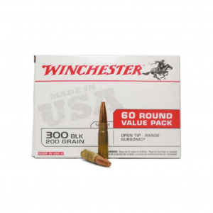 WINCHESTER AMMO .300 AAC Blackout 200Gr FMJ 60rd Box Rifle Ammo (USA300BXVP)