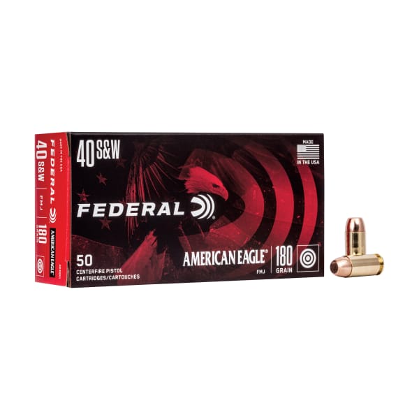 Federal American Eagle .40 S&W 180 Grain FMJ Centerfire Handgun Ammo