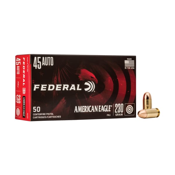 Federal American Eagle .45 ACP 230 Grain FMJ Centerfire Handgun Ammo - 50 Rounds