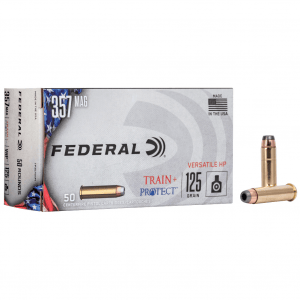 Federal Train & Protect 357 Magnum 125 Gr Versatile HP 50 Rd Box TP357VHP1