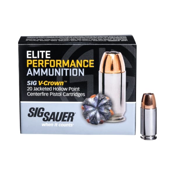 Sig Sauer Elite Performance V-Crown Handgun Ammo - .45 ACP - 185 Grain - 20 Rounds