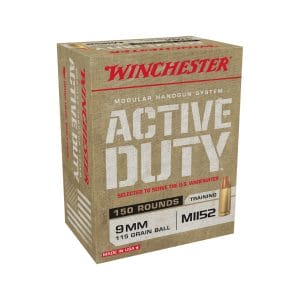 Winchester Active Duty M1152 9mm Luger 115 Grain FMJ Training Ammo