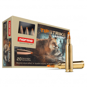 NORMA USA Tipstrike Varmint .22-250 Rem 55gr Polymer Tip 20rd Box Rifle Ammo (20157372)