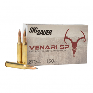 SIG SAUER Venari Soft Point 270 Win 130 Grain Box/20 Rifle Ammo (V270SP130-20)