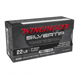 WINCHESTER AMMO Silvertip Segmenting HP Plated 22 LR 37Gr 50rd Rimfire Ammo (W22LRST)