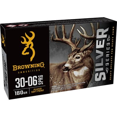 Browning Ammunition Silver Series 30-06 Springfield Rifle Ammo - 30-06 Springfield 180gr Plated Soft Point 20/Box