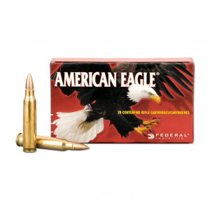 FEDERAL American Eagle 223 Rem. 62 Grain FMJ Ammo, 20 Round Box (AE223N)