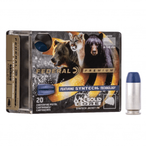 FEDERAL Premium .40 S&W 200gr Solid Core Synthetic Flat Nose 20rd/Box Handgun Ammo (P40SHC1)