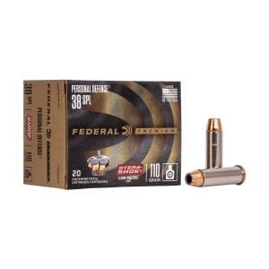 Federal Premium Personal Defense .38 Special 110 Grain Hydra-Shok Jacketed Hollow-Point Centerfire Handgun Ammo