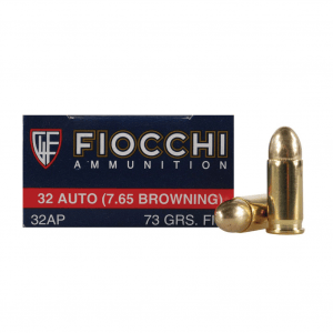 FIOCCHI 32 ACP 73 Grain FMJ Ammo, 50 Round Box (32AP)