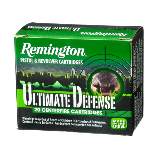 Remington Ultimate Defense 9mm Luger 124 Grain 1180 fps Personal Defense Handgun Cartridges