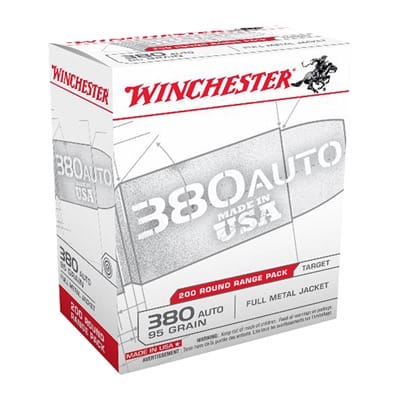 Winchester Usa White Box 380 Auto Ammo - 380 Auto 95gr Full Metal Jacket 200/Box