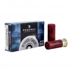 FEDERAL Power-Shok 12 Gauge 2.75in 00 Buckshot Ammo, 5 Round Box (F12700)