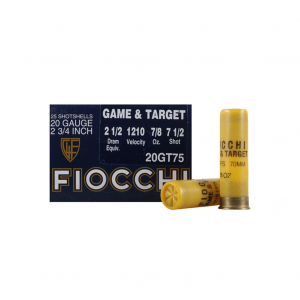 FIOCCHI Dove & Quail 20 Gauge 2.75in #7.5 Ammo, 25 Round Box (20GT75)