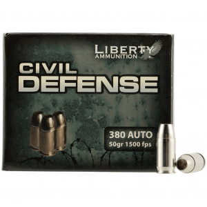 LIBERTY AMMUNITION Civil Defense .380 Auto 20rd/Box 50gr Ammo (LA-CD-380-023)