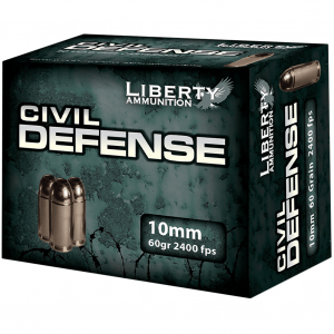 LIBERTY AMMUNITION Civil Defense 10mm Auto 20rd/Box 60gr Ammo (LA-CD-10-032)